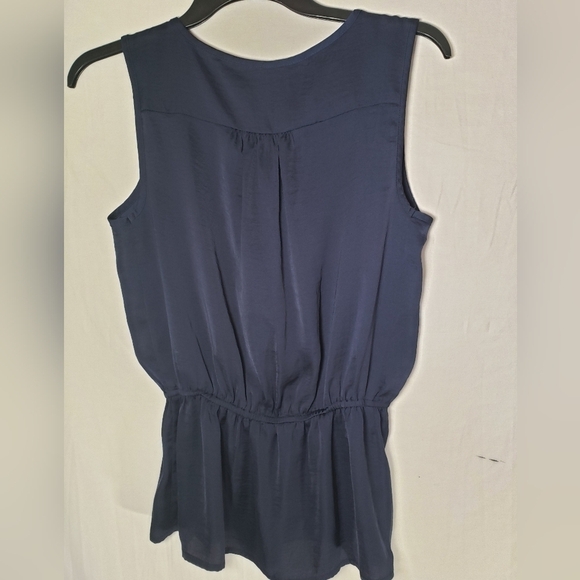 DIP Navy Sleeveless Waist Drawstring  Shirt Sz S - Picture 3 of 7